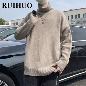 Ruihuo Witte Coltrui Trui Mannen Kleding Streetwear Koreaanse Mode Mannen Trui Harajuku 2XL 2022 Lente Nieuwkomers