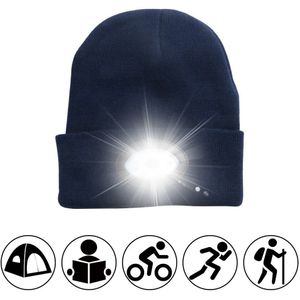 6 Led Licht Hoed Usb Oplaadbare Handsfree Zaklamp Cap Led Mutsen Gebreide Muts Warm Houden In De Winter Voor Klimmen vissen Outdoor