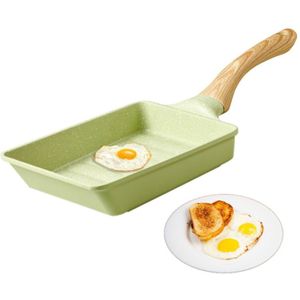 15*20Cm Non Stick Green Koekenpan Siliconen Spatel Turner Japanse Tamagoyaki Omeletten Ei Pannenkoek Maker Keuken Kookgerei
