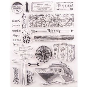 Transparante Siliconen Afdichting Retro Stempel Nautische Kaart Clear Stamps Kantoorbenodigdheden Postzegels Diy Scrapbooking/Fotoalbum