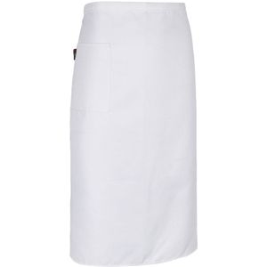 Half Lengte Lange Taille Keuken Schort Catering Chefs Hotels Servers Uniformen-Wit/Zwart