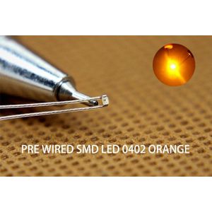 20Pcs Smd 0402 Led Licht Pre-Gesoldeerd Ptfe Wire Leads Rood Geel Groen Blauw Oranje Wit T0402