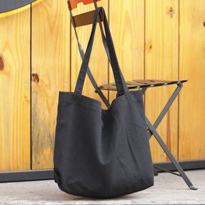 Grote Size Canvas Handtas Eenvoudig Katoen Stof Grote Capaciteit Tote Bag Voor Vrouwen Unisex Herbruikbare Boodschappentas Shopper Hobo