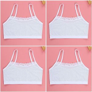 4 Pcs Meisjes Ondergoed Opknoping Met Kleine Kinderen Katoen Vest Crop Top Meisjes 8-14year