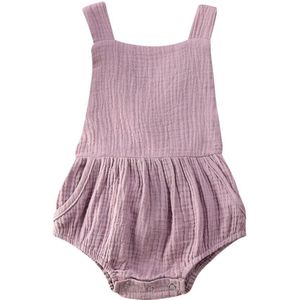 Zomer Casaul Leuke Baby Baby Bodysuits Peuter Jongens Meisjes Solid Katoen Linnen Jumpsuit Baby Kleding Bib Broek Kinderen Outfit