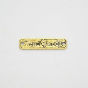 50/100Pcs Vintage Handgemaakte Labels Metalen Brief Gedrukt Label Diy Kleding Naaien Doek Stof Levert Accessoires