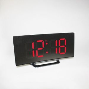 Digitale Wekker Gebogen Dimbare Led Elektronische Digitale Desktop Klok Voor Kinderen Slaapkamer Grote Nummer Tafel Klok Lichtgewicht
