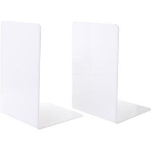 2 Stuks Wit Acryl Boekensteunen L-Vormige Desk Organizer Desktop Boek Houder School Stationery Office Accessoires