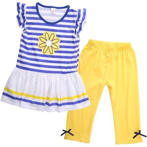Kids Peuter Baby Meisjes Outfit Kleding Franje T-shirt Bloemen Tops + Korte Broek