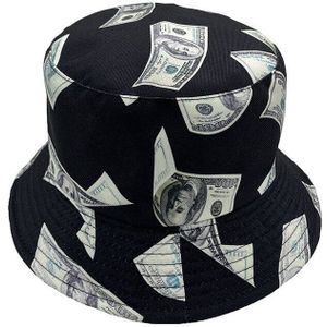 Dollar Print Zomer Emmer Hoeden Mannen Hip Hop Panama Caps Voor Jongens Meisjes Reizen Zonnebrandcrème Hoeden Usd Vrouwen Mode Camping zon Hoeden
