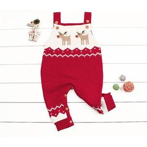 Kerst Baby Boy Meisjes Romper Lange Mouwen Baby Baby Cartoon Romper Eerste Baby Xmas Gebreide Watten Kleding