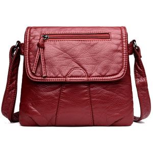 MINIFOUS Kleine Vrouwen Messenger Bag Gewassen Zachte PU Lederen Crossbody Tassen Vintage Handtas Vrouwelijke Schoudertas bolsas