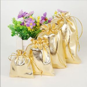 50 stks/partij 5x7 7x9 9x12 10x15 cm Goud/Zilver Folie Sieraden organza Bag Wedding Party Favor Tassen Christmas Verpakking Tassen Pouch