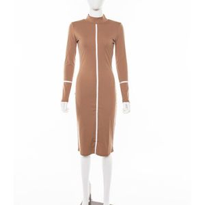 Elegante Zomer Vrouwen Lange Seeve Slanke Lange Jurk Dames Toevallige Potlood Jurk O Hals Elegante Slanke Bodycon Jurk