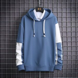 Mannen Preppy Stijl Toevallige Witte Hooded Hoodies Eenvoudige Running Trui Vriendje Sweatshirt Mannelijke Koreaanse Herfst Losse Katoenen Hoodie