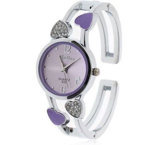 Vrouwen Armband Horloge Armband Quartz Horloge met Rhinestone Ronde Wijzerplaat Roestvrij Stalen Band Horloges met Doos