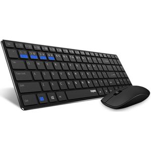 Rapoo 9300M Stille Slanke Draadloze Toetsenbord Muis Combo Schakelen Tussen Bluetooth & 2.4G Sluit 3 Apparaten Kit Gratis russische Sticker
