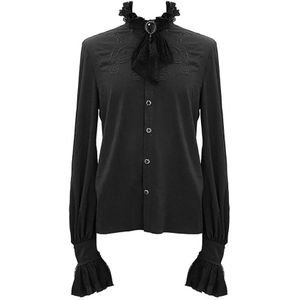 Duivel Mode Mannen Gothic Party Hof Shirt Coltrui Losse Lange Mouwen Top