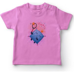 Angemiel Baby Tennis Spelen Kussen Baby Meisje T-shirt Roze