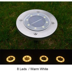 4 Stuks Waterdichte Solar Ondergrondse Verlichting Rvs Begraven Trap Light Outdoor Garden Pathway Grond Lichten