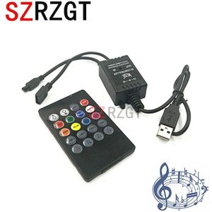 5 v Muziek IR Controller 20 Toetsen 6A 3 * 2A Black Voice Sound Sensor Remote Praktische Home Party Voor usb 5050 3528 RGB 5 v LED Strip