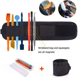 FOSHIO 8 pcs Vinyl Auto Wrap Magnetische Zuigmond Set + Polsband Magneet Window Tint Gereedschap Zak Auto Sticker Film Wikkelen stick Tool