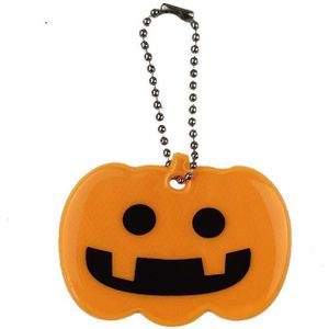 10 Stuks Halloween Pompoen Monster Reflecterende Sleutelhangers Veiligheidswaarschuwing Hanglamp Sleutelhanger Night Riding Wandelen Fiets