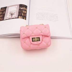 Kids Baby Meisje Mini Tas Leuke PU Lederen Rhombic Klinknagel Keten Zakken Prinses Messenger Bag 5