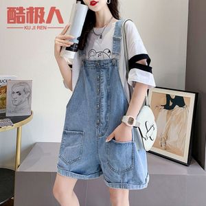 Zomer Kid Meisje Denim Overalls Vrouwen Playsuit Plus Size Wijde Pijpen Rompertjes Vrouwen Student Jumpsuits Spaghetti Korte Broek