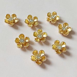10 Stks/partij Legering Gold Parels Rhinestone Knoppen Ornamenten Oorbellen Choker Haar Diy Sieraden Accessoires Handgemaakte