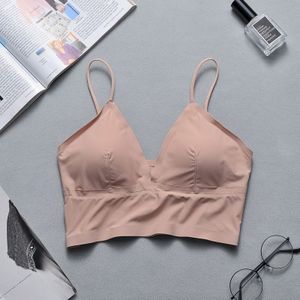 Athvotar Vrouwen Naadloze Crop Top Effen Kleur Ijs Zijde Tube Top Verpakt Draadloze Mode Verstelbare Zomer Backless Ondergoed Top
