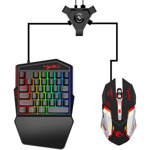 32 Keys Bedraad Toetsenbord/Optics Muis Converter Voor PUGB Gaming Toetsenbord P5 AdapterLED Kleur Backlight voor Android Mobiele Game