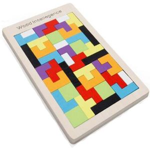 1Pc Kleurrijke Houten Tangram Puzzel Speelgoed Tetris Spel Voorschoolse Magination Intellectuele Educatief Kid Speelgoed Zxh