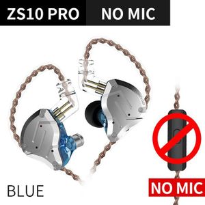 Kz ZS10 Pro Noise Cancelling Koptelefoon 4BA + 1DD Hybrid 10 Driver Units Hifi Bass Oordopjes In Ear Monitor Metalen headset