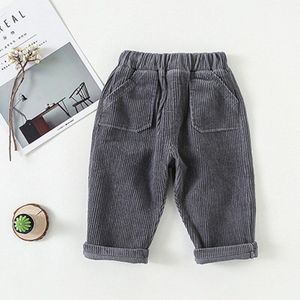 Herfst Koreaanse Stijl Pure Kleur Peuters Kids Corduroy Broek Baby Meisjes Jongens Losse Broek Unisex Toevallige Kinderen Broek