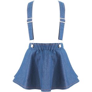 Kids Meisjes Stijlvolle Rok Kleding Verstelbare Jarretel Bandjes Kriskras Terug Elastische Tailleband Denim Rok Kid Kostuums