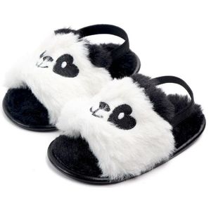 Faux Fur Baby Schoenen Zomer Leuke Baby Baby Meisjes Schoenen Cartoon Aminal Zachte zool Indoor Schoenen Eerste Wandelaars 0 -18M Panda