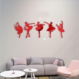 Klassieke Balletdanser Acryl Gesneden Spiegel Stickers Dance Room Training Klasse Klaslokaal Decoratie Muurstickers Decorat