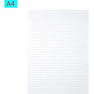 A4 Losbladige Refill Paddestoel Gat Notepad Gewijd Horizontale Lijn Blank 3 Formaten Schrijven Papier Kant Binnenpagina Diy binding