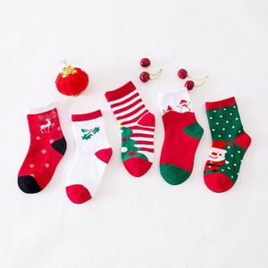 Katoen Korte Sokken Voor Baby Kinderen 1 Paar Lente Herfst Winter Kids Sokken Kerstboom Kerstman Beste Sneeuwpop Willekeurige kleur