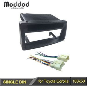 Din Fascia Voor Toyota Corolla W/Pocket + Kabelboom Autoradio Radio Cd Dvd Stereo Panel Dash Mount Installeren trim Kit Frame