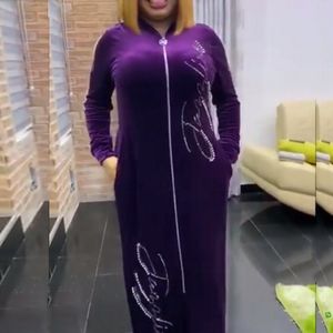 Fluwelen Afrikaanse Jurken Voor Vrouwen Winter Lente Afrika Kleding Moslim Lange Maxi Jurk Mode Jurk Dame
