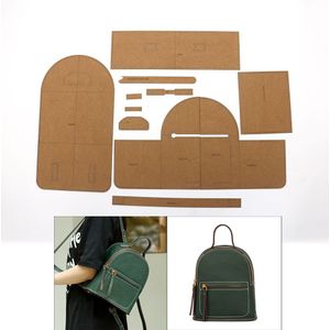 Diy Leather Craft Vrouwen Rugzak Kraft Naaien Patroon Template Set 21.5x25x11.5cm