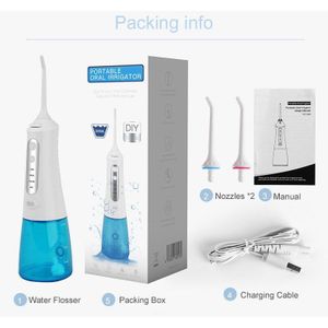 Draagbare Monddouche Water Flosser 3 Modes Waterdichte Oplaadbare 300Ml Water Tank Tanden Bleken Orale Waterstraal Tand Zorg
