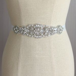Bridal jurken riem bruiloft Sjerp luxe diamond crystal Bruid riemen Wit Lint bruiloft fonkelende strass parel sjerpen
