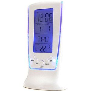 Led Digitale Wekker Met Blauwe Achtergrondverlichting Klok Despertador Elektronische Horloge Lcd Display Kalender Thermometer Bureauklok