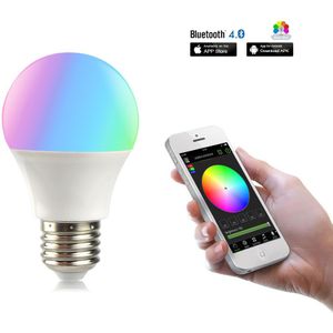 Dimbare Smart RGBW LED lamp 4.5 W E27 AC 85 V-265 V Bluetooth 4.0 APP Afstandsbediening Lamp verlichting Voor Smartphone IOS/Android