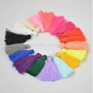 100 pcs mix kleur stof kwasten katoen kleine kwastje/averecht voor kleding, kleding, tas, oorbel, armband