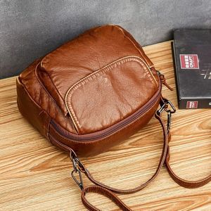 Mode Voor Luxe Handtassen Vrouwen Tassen Vintage Crossbody Pu Leather Black Soft Gewassen Messenger Flap Bag