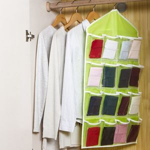 Opvouwbare 16 Zakken Garderobe Opknoping Organisatoren Sokken Slips Kleding Closet Schoenen Onderbroek Hanger Organizer #0515